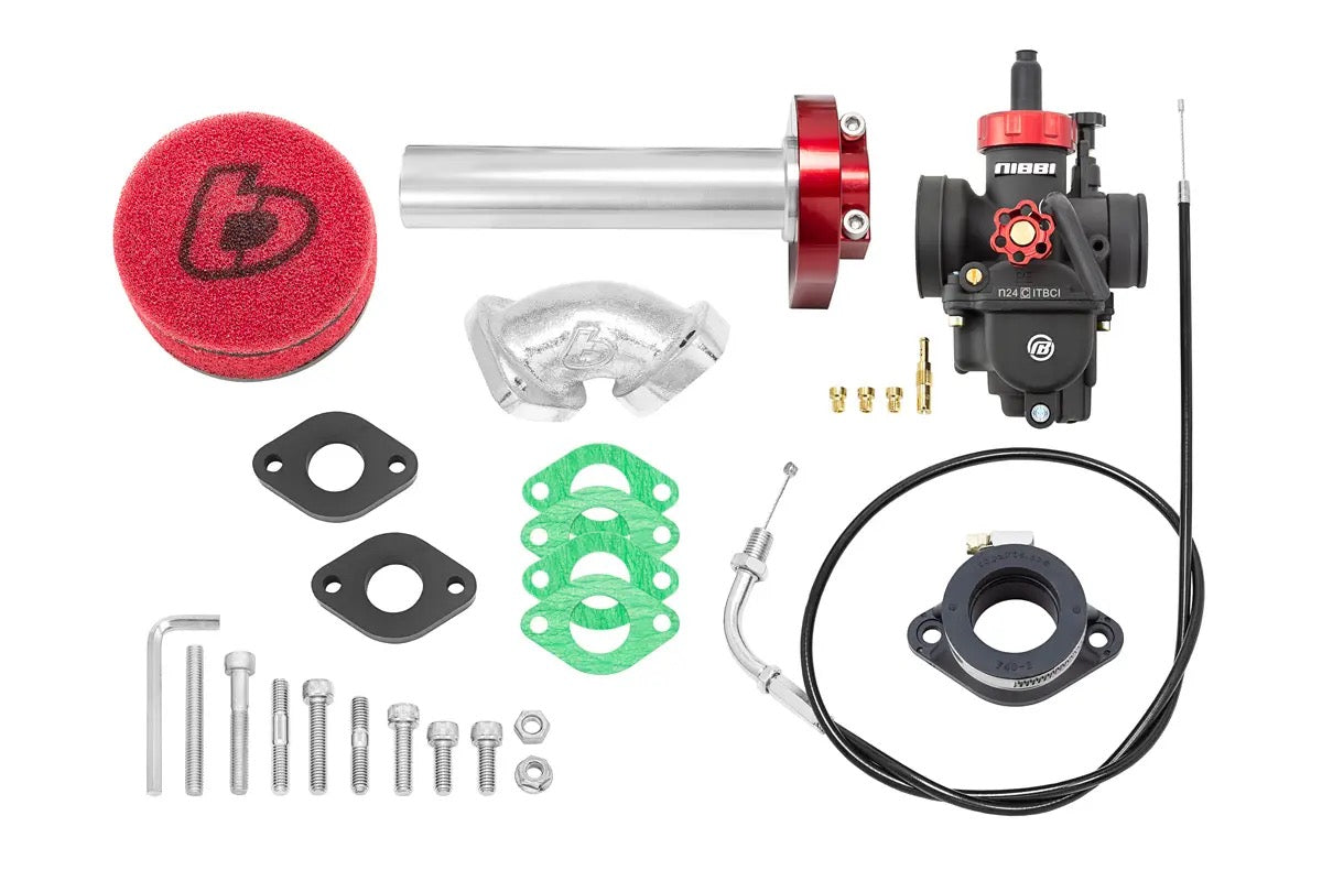 TB Parts Carb Kit, Nibbi 24, Red Billet Throttle - TTR110